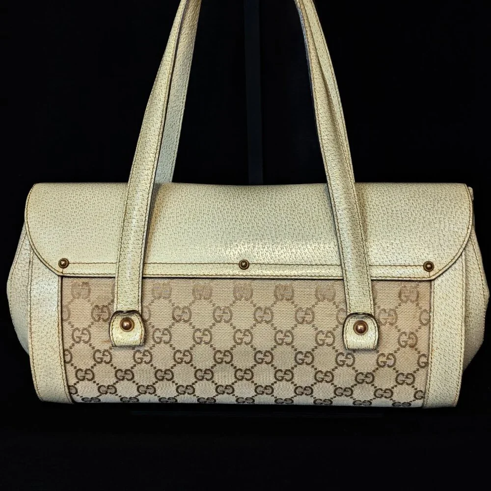 GUCCI Bamboo 1947 Bullet Bag - Off White - Picture 5 of 16